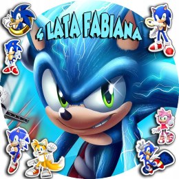 OPŁATEK NA TORT 30CM - SONIC SONIK BAJKA + IMIĘ + GRATIS! 24CM 26CM