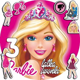 OPŁATEK NA TORT 30CM - BARBIE LALECZKA LALKA + IMIĘ + GRATIS! 24CM 26CM