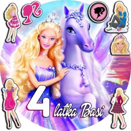 OPŁATEK NA TORT 30CM - BARBIE LALECZKA LALKA + IMIĘ + GRATIS! 24CM 26CM