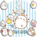 OPŁATEK NA TORT 30CM - MOLANG BAJKA + IMIĘ + GRATIS! 24CM 26CM
