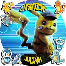 OPŁATEK NA TORT 30CM - POKEMON BAJKA + IMIĘ + GRATIS! 24CM 26CM