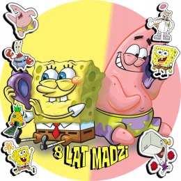 OPŁATEK NA TORT 30CM - SPONGEBOB BAJKA + IMIĘ + GRATIS! 24CM 26CM