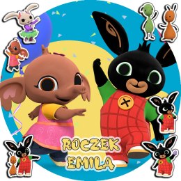 OPŁATEK NA TORT 30CM - KRÓLIK BING KRÓLICZEK + IMIĘ + GRATIS! 24CM 26CM