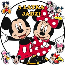 OPŁATEK NA TORT 30CM - MYSZKA MICKEY MINNIE + IMIĘ + GRATIS! 24CM 26CM