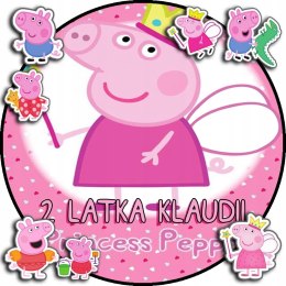 OPŁATEK NA TORT 30CM - ŚWINKA PEPPA GEORGE + IMIĘ + GRATIS! 24CM 26CM
