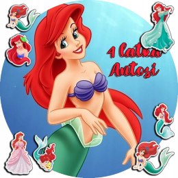 OPŁATEK NA TORT 30CM - SYRENKA ARIEL ARIELKA + IMIĘ + GRATIS! 24CM 26CM