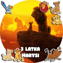 OPŁATEK NA TORT 20CM - KRÓL LEW LION KING + IMIĘ + GRATIS! 15CM 18CM