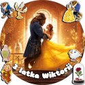 OPŁATEK NA TORT 20CM - PIĘKNA I BESTIA DISNEY + IMIĘ + GRATIS! 15CM 18CM