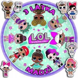 OPŁATEK NA TORT 30CM - LOL SURPRISE LALECZKI + IMIĘ + GRATIS! 24CM 26CM