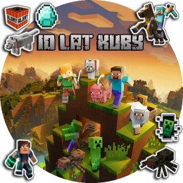 OPŁATEK NA TORT 30CM - MINECRAFT DEKORACJA + IMIĘ + GRATIS! 24CM 26CM