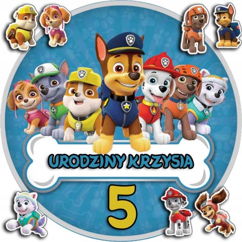 OPŁATEK NA TORT 30CM - PSI PATROL DRUŻYNA + IMIĘ + GRATIS! 24CM 26CM OPŁATEK NA TORT 30CM - PSI PATROL DRUŻYNA + IMIĘ + GRATIS! 24CM 26CM