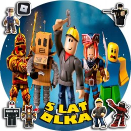 OPŁATEK NA TORT 30CM - ROBLOX DEKORACJA + IMIĘ + GRATIS! 24CM 26CM