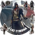 OPŁATEK NA TORT 20CM - ASSASSIN GRY GRA + IMIĘ + GRATIS! 15CM 18CM