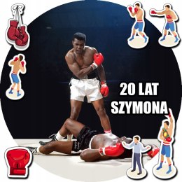 OPŁATEK NA TORT 20CM - HOBBY BOKS BOKSERZY + IMIĘ + GRATIS! 15CM 18CM