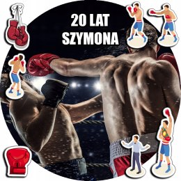 OPŁATEK NA TORT 20CM - HOBBY BOKS BOKSERZY + IMIĘ + GRATIS! 15CM 18CM