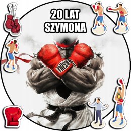 OPŁATEK NA TORT 20CM - HOBBY BOKS BOKSERZY + IMIĘ + GRATIS! 15CM 18CM