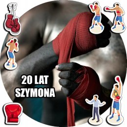 OPŁATEK NA TORT 20CM - HOBBY BOKS BOKSERZY + IMIĘ + GRATIS! 15CM 18CM