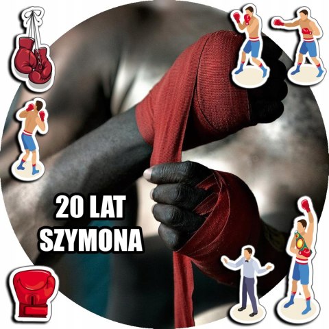 OPŁATEK NA TORT 20CM - HOBBY BOKS BOKSERZY + IMIĘ + GRATIS! 15CM 18CM OPŁATEK NA TORT 20CM - HOBBY BOKS BOKSERZY + IMIĘ + GRATIS! 15CM 18CM