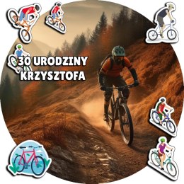 OPŁATEK NA TORT 20CM - ROWERY ROWER HOBBY + IMIĘ + GRATIS! 15CM 18CM