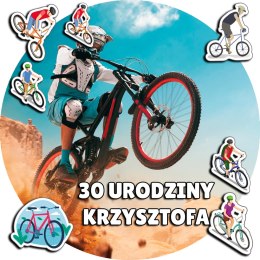OPŁATEK NA TORT 20CM - ROWERY ROWER HOBBY + IMIĘ + GRATIS! 15CM 18CM