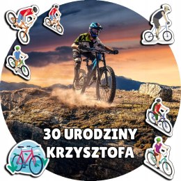 OPŁATEK NA TORT 20CM - ROWERY ROWER HOBBY + IMIĘ + GRATIS! 15CM 18CM