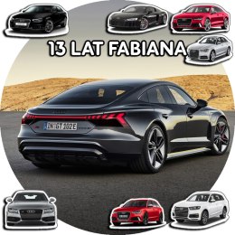 OPŁATEK NA TORT 20CM - SAMOCHODY AUTA AUDI + IMIĘ + GRATIS! 15CM 18CM