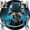 OPŁATEK NA TORT 20CM - ZOMBIE ZOMBI GRY + IMIĘ + GRATIS! 15CM 18CM