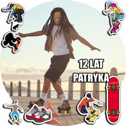 OPŁATEK NA TORT 20CM - DESKOROLKA ROLKI + IMIĘ + GRATIS! 15CM 18CM