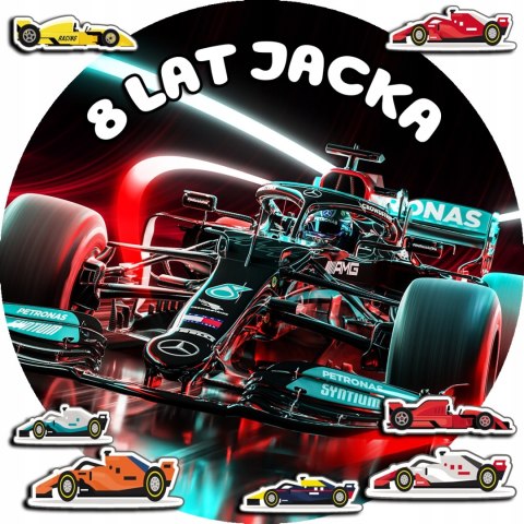 OPŁATEK NA TORT 20CM - F1 FORMUŁA 1 WYŚCIGÓWKI + IMIĘ + GRATIS! 15CM 18CM OPŁATEK NA TORT 20CM - F1 FORMUŁA 1 WYŚCIGÓWKI + IMIĘ + GRATIS! 15CM 18CM