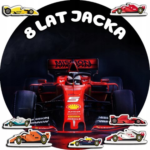 OPŁATEK NA TORT 20CM - F1 FORMUŁA 1 WYŚCIGÓWKI + IMIĘ + GRATIS! 15CM 18CM OPŁATEK NA TORT 20CM - F1 FORMUŁA 1 WYŚCIGÓWKI + IMIĘ + GRATIS! 15CM 18CM