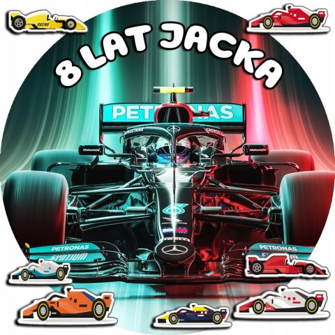 OPŁATEK NA TORT 20CM - F1 FORMUŁA 1 WYŚCIGÓWKI + IMIĘ + GRATIS! 15CM 18CM OPŁATEK NA TORT 20CM - F1 FORMUŁA 1 WYŚCIGÓWKI + IMIĘ + GRATIS! 15CM 18CM