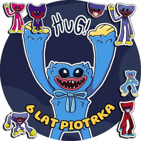 OPŁATEK NA TORT 20CM - HUGGY WUGGY GRA GRY + IMIĘ + GRATIS! 15CM 18CM