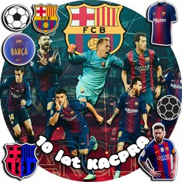 OPŁATEK NA TORT 20CM - PIŁKA NOŻNA FC BARCELONA + IMIĘ + GRATIS! 15CM 18CM