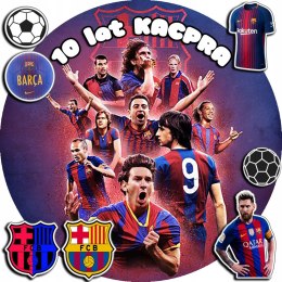 OPŁATEK NA TORT 20CM - PIŁKA NOŻNA FC BARCELONA + IMIĘ + GRATIS! 15CM 18CM