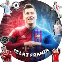 OPŁATEK NA TORT 20CM - PIŁKA NOŻNA LEWANDOWSKI + IMIĘ + GRATIS! 15CM 18CM