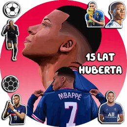 OPŁATEK NA TORT 20CM - PIŁKA NOŻNA MBAPPE KYLIAN + IMIĘ + GRATIS! 15CM 18CM