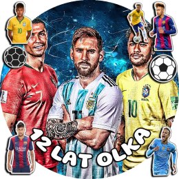 OPŁATEK NA TORT 20CM - PIŁKA NOŻNA NEYMAR + IMIĘ + GRATIS! 15CM 18CM
