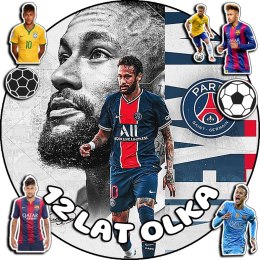 OPŁATEK NA TORT 20CM - PIŁKA NOŻNA NEYMAR + IMIĘ + GRATIS! 15CM 18CM