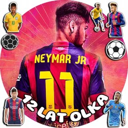 OPŁATEK NA TORT 20CM - PIŁKA NOŻNA NEYMAR + IMIĘ + GRATIS! 15CM 18CM