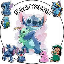 OPŁATEK NA TORT 20CM - STICH STICZ BAJKA SŁODKI + IMIĘ + GRATIS! 15CM 18CM