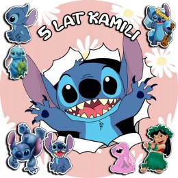 OPŁATEK NA TORT 20CM - STICH STICZ BAJKA SŁODKI + IMIĘ + GRATIS! 15CM 18CM