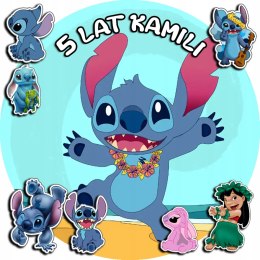 OPŁATEK NA TORT 20CM - STICH STICZ BAJKA SŁODKI + IMIĘ + GRATIS! 15CM 18CM
