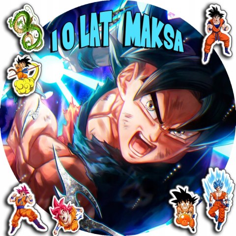 OPŁATEK NA TORT 20CM - DRAGON BALL ANIME + IMIĘ + GRATIS! 15CM 18CM