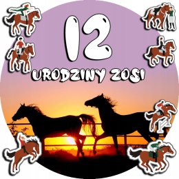 OPŁATEK NA TORT 20CM - KONIE KOŃ KONIKI HOBBY + IMIĘ + GRATIS! 15CM 18CM