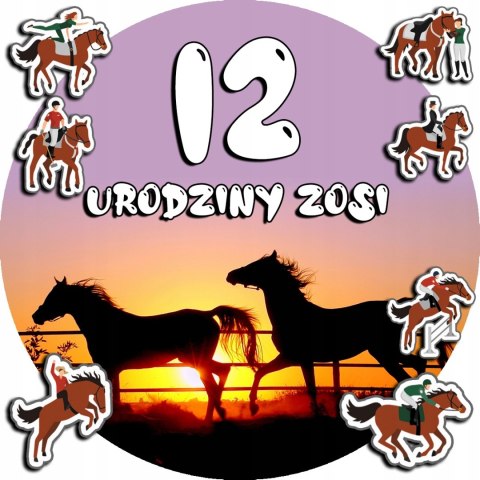 OPŁATEK NA TORT 20CM - KONIE KOŃ KONIKI HOBBY + IMIĘ + GRATIS! 15CM 18CM OPŁATEK NA TORT 20CM - KONIE KOŃ KONIKI HOBBY + IMIĘ + GRATIS! 15CM 18CM