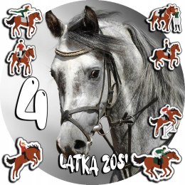 OPŁATEK NA TORT 20CM - KONIE KOŃ KONIKI HOBBY + IMIĘ + GRATIS! 15CM 18CM