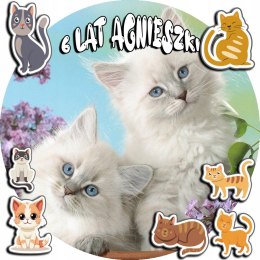 OPŁATEK NA TORT 20CM - KOTEK KOT KOCI KOTKI + IMIĘ + GRATIS! 15CM 18CM