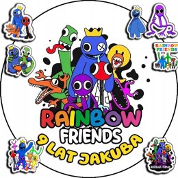 OPŁATEK NA TORT 20CM - RAINBOW FRIENDS + IMIĘ + GRATIS! 15CM 18CM