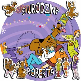 OPŁATEK NA TORT 20CM - SCOOBY-DOO BAJKA + IMIĘ + GRATIS! 15CM 18CM