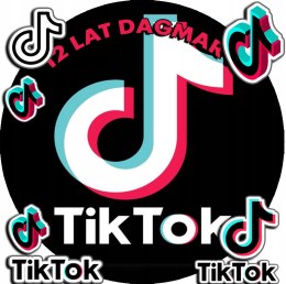 OPŁATEK NA TORT 20CM - TIKK-TOKK SOCIAL MEDIA + IMIĘ + GRATIS! 15CM 18CM